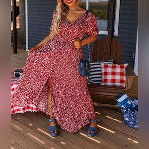 Long summer dress! Great for the 4th of July. Never worn